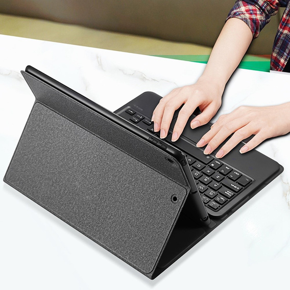 Etui z klawiaturą do iPad 10.2" 2021/2020/2019 (9/8/7 gen.), Dux Ducis Magnetic Keyboard, czarne