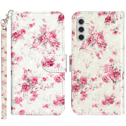 Etui z klapką do Samsung Galaxy A35 5G, Wallet, Roses białe