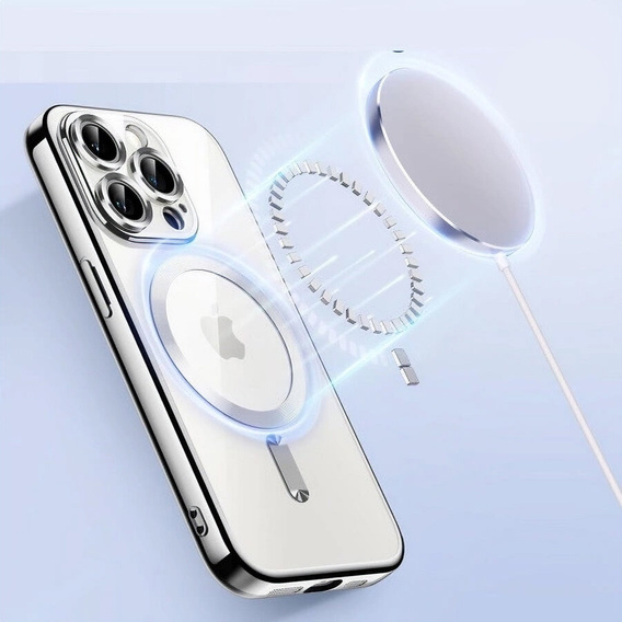 Etui do iPhone 14 Pro, Electro MagSafe, srebrne + Szkło na ekran