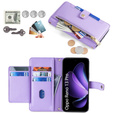 Etui z klapką do Oppo Reno 13 Pro, Wallet Zipper Pocket, fioletowe