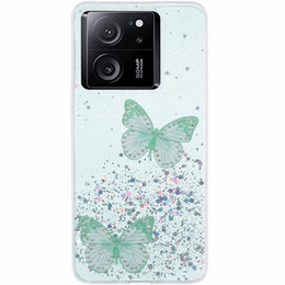Etui do Xiaomi 13T / 13T Pro, Glitter Butterfly, zielone