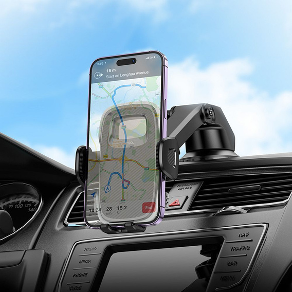 Uchwyt na telefon Hoco H15 do samochodu do szyby / deski - czarny