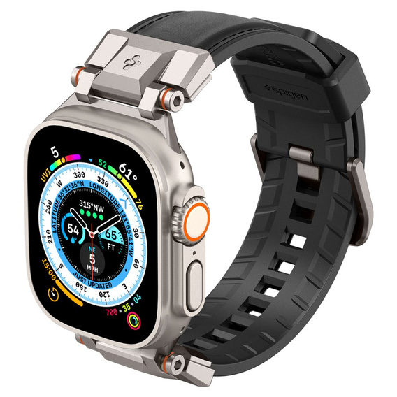 Pasek SPIGEN do Apple Watch 1/2/3/4/5/6/7/8/9/SE/Ultra/Ultra 2 42/44/45/49MM, Durapro Armor PU, Czarny