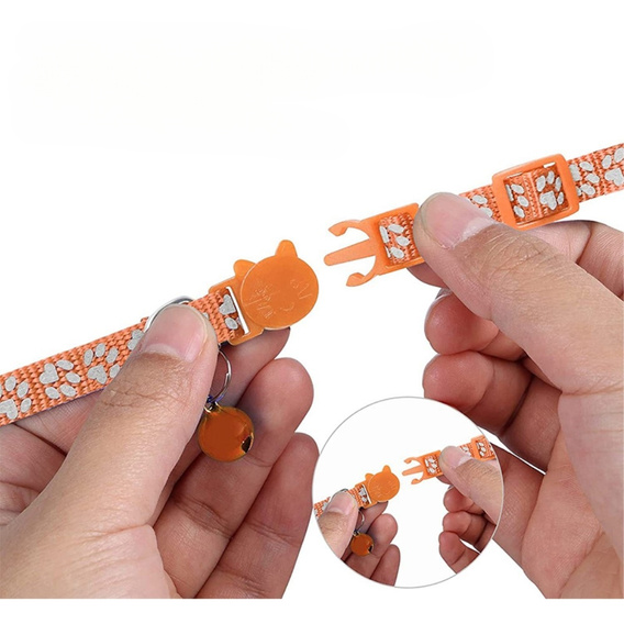 Etui Obroża nylonowa z dzwoneczkiem do Apple AirTag 2 / 1, Pomarańczowa