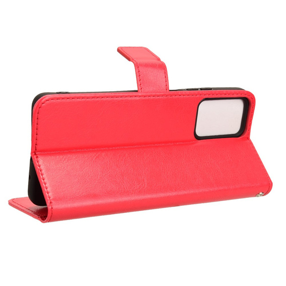 Etui z klapką do Motorola Moto G24 / G24 Power / G04, Crazy Horse Wallet, czerwone