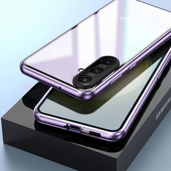 Etui do Samsung Galaxy A36 5G, Magnetic Dual Glass, fioletowe
