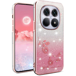 Etui do Xiaomi Redmi Note 15 Pro Plus 5G / Poco M8 Pro 5G, Glitter Flower, różowe