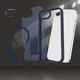 Etui do Iphone 16E, Kickstand Matt Case, do MagSafe, niebieskie