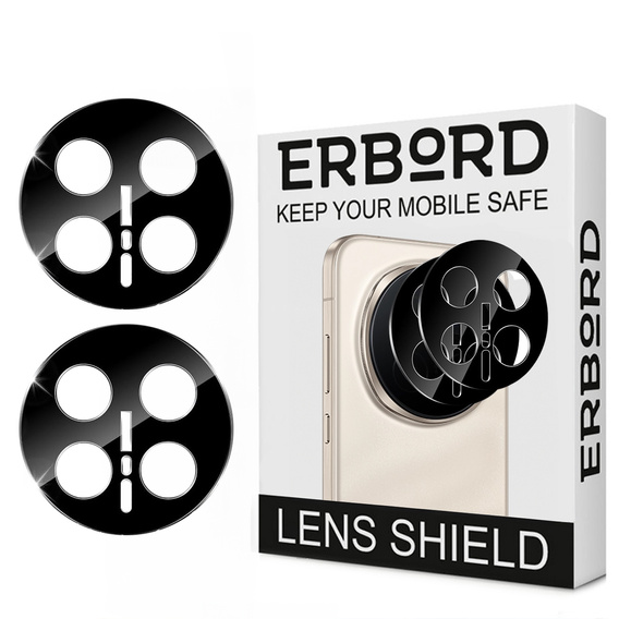 2x Szkło hartowane na aparat ERBORD do Honor Magic 8 Pro, Czarne