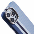 Etui do iPhone 13 Pro Max, Carbon Fiber MagSafe, niebieskie