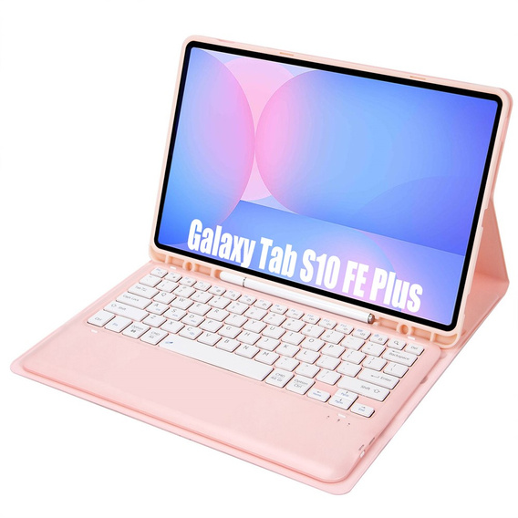 Etui z Klawiaturą Bluetooth do Samsung Galaxy Tab S10 FE+ X620 / X626B - różowe
