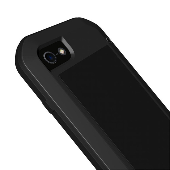 Etui Love Mei do iPhone 7/8/SE 2020/SE 2022, pancerne ze szkłem, czarne