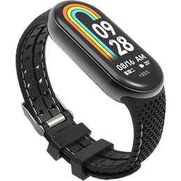 Pasek Silikonowy do Xiaomi Smart Band 10 / 9 / 8, Czarny / Szary