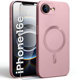 Etui do iPhone 16E, ColorMag, do MagSafe, różowe + Szkło hartowane 9H