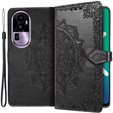 Etui z klapką do Oppo Reno 10 / 10 Pro, Mandala, czarne