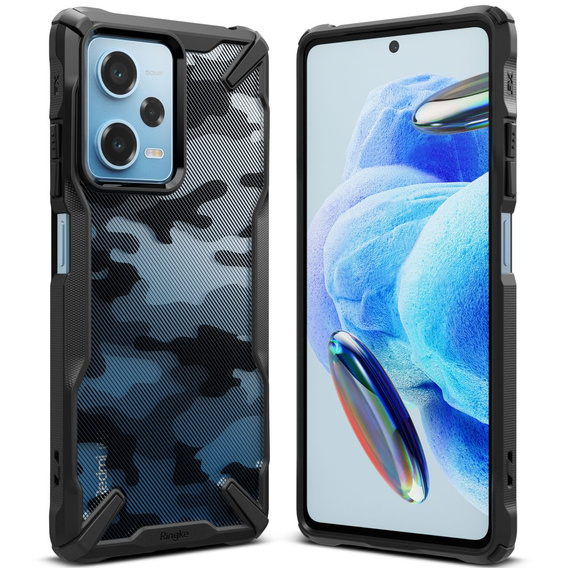 Etui pancerne Ringke do Xiaomi Redmi Note 12 5G / Poco X5 Pro 5G, Fusion X, Kamuflaż Czarne