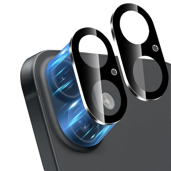 2x Szkło hartowane ERBORD na wyspę aparatów do iPhone 17, czarne