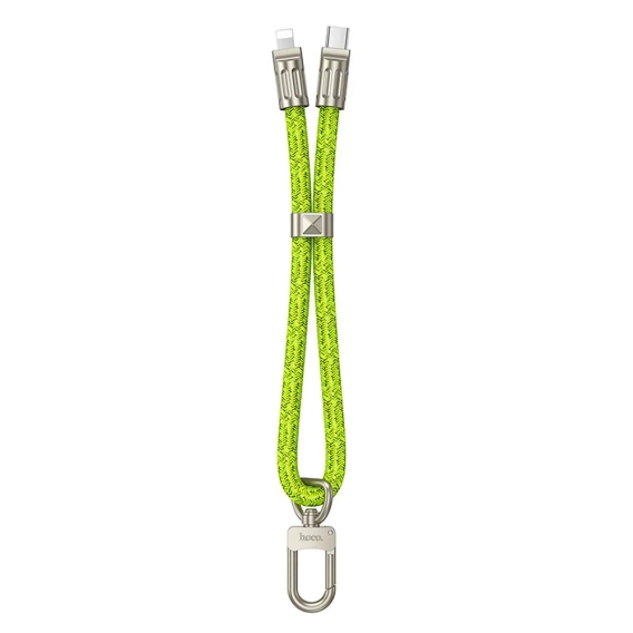 Kabel HOCO GH5 USB-C do Lightning, PD 20W, 0,22 m – smyczka, zielony