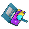 Etui z klapką do iPhone 16, Wallet Zipper Pocket, niebieskie