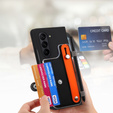 Etui skórzane do Samsung Galaxy Z Fold6 5G, z podstawką i szkłem, czarne