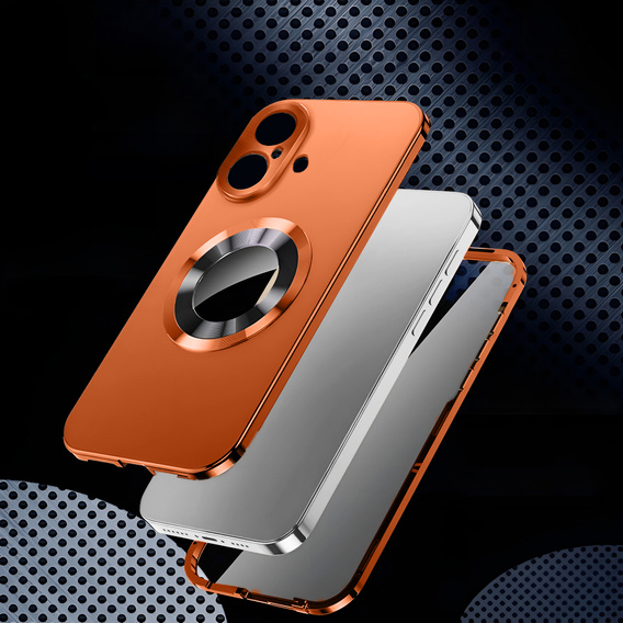 Etui do iPhone 17, ze szkłem prywatyzującym, do MagSafe – pomarańczowe