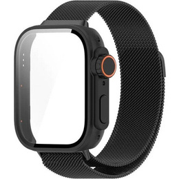 Bransoleta Milanese + 2w1 Etui + Szkło Hartowane do Huawei Watch Fit 3, Czarna