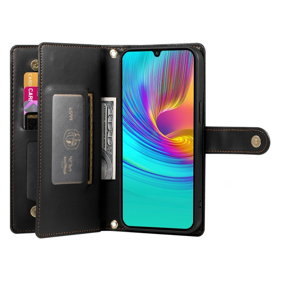 Etui z klapką do Samsung Galaxy A36 5G, Wallet Zipper Pocket, czarne