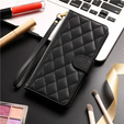 Etui z klapką do Samsung Galaxy A16 / A16 5G, Rhombus Crossbody Leather, czarne