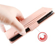 Etui z klapką do Oppo Reno 12 Pro, Card Slot, różowe