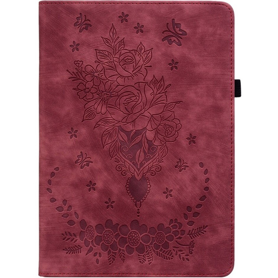 Etui do Lenovo Tab P12, Rose and Butterflies, czerwone