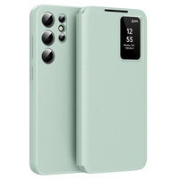 Etui z klapką do Samsung Galaxy S23 Ultra, Smart View Wallet, zielone