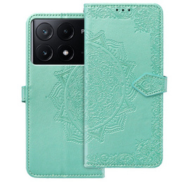 Etui z klapką do Xiaomi Poco X6 Pro 5G, Mandala, zielone