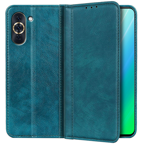 Etui z klapką do Huawei Nova 10 Pro 4G, Split Leather, zielone