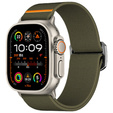 Pasek Nylonowy do Apple Watch 1/2/3/4/5/6/7/8/9/10/11/SE Ultra 1/2/3 42/44/45/46/49mm, elastyczny, Zielony