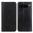 Etui z klapką do Google Pixel 10 Pro XL / 9 Pro XL, skórzane z kieszonką, czarne
