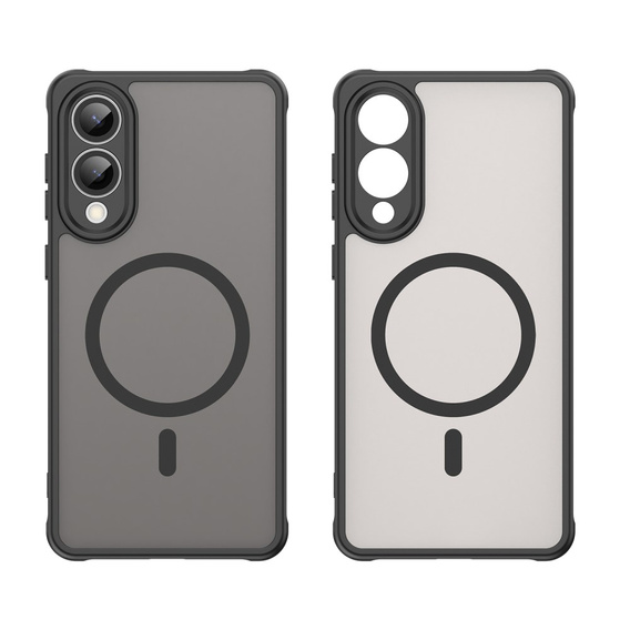 Etui do Samsung Galaxy S25 Edge, Matt Case, do MagSafe, czarne + Szkło na ekran