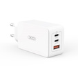 XO CE13 Ładowarka sieciowa, 2x USB-C 1x USB-A, 65W + kabel USB-C - USB-C, biała