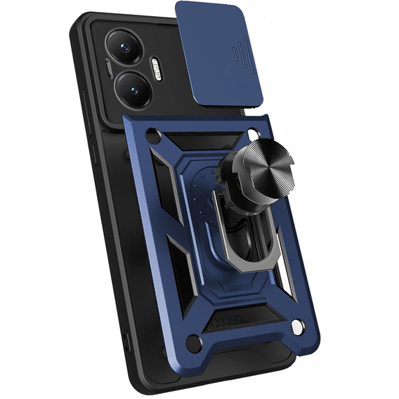 Etui pancerne do Xiaomi Poco F7, CamShield Slide, niebieskie
