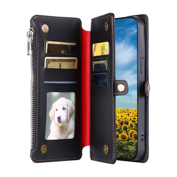 Etui z klapką do Xiaomi Redmi 14C / Xiaomi Poco C75, Wallet Zipper Pocket, czarne