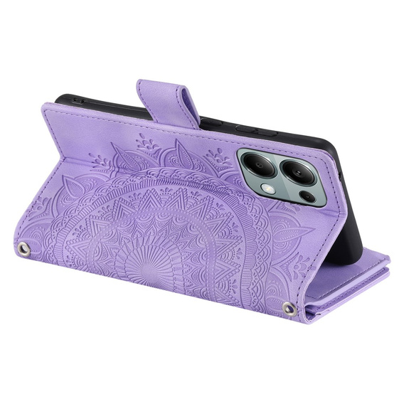 Etui z klapką do Xiaomi Redmi Note 13 Pro 4G / Xiaomi Redmi Note 14S / Xiaomi Poco M6 Pro 4G, Mandala, fioletowe