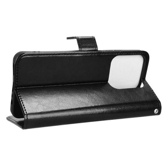 Etui z klapką do Realme C61, Crazy Horse Wallet, czarne