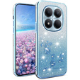 Etui do Xiaomi Redmi Note 15 Pro 5G, Glitter Flower, niebieskie