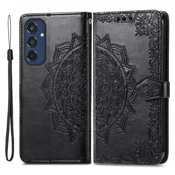 Etui z klapką do Samsung Galaxy M35, Mandala, czarne