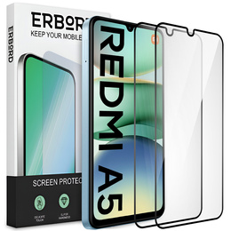 2x Szkło Hartowane do Xiaomi Redmi A5, ERBORD 3D pełne, szybka na cały ekran