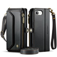Etui CASEME do iPhone 16e RFID Leather Wallet, RFID Leather Wallet, z paskiem na ramię, czarne