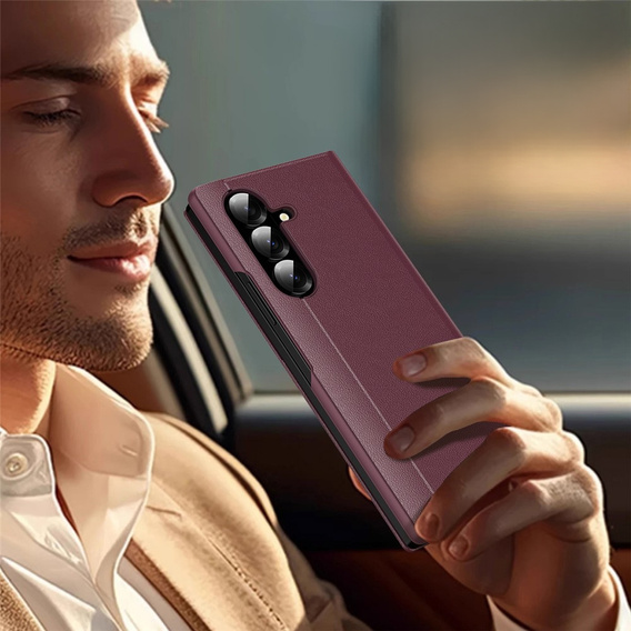 Etui do Samsung Galaxy Z Fold7, Smart View Wallet, bordowe
