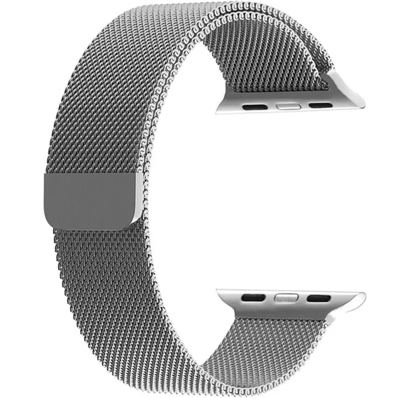 Bransoleta Milanese do Apple Watch 1/2/3/4/5/6/7/8/9/10/11/SE 38/40/41/42mm, Srebrna