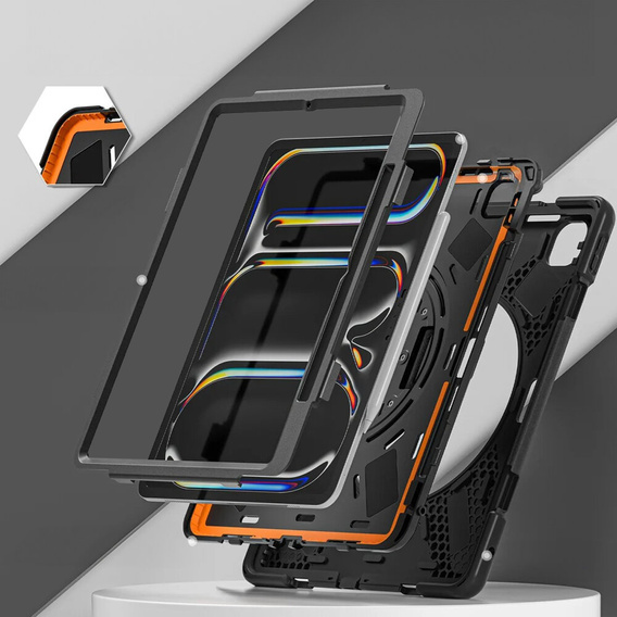 Etui do iPad Pro 13" 2024 (7 gen.), Pancerne obrotowe 360, Czarne