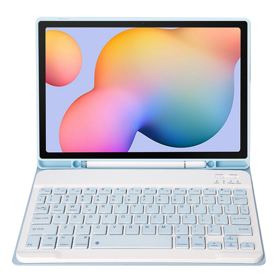 Etui z klawiaturą do Samsung Galaxy Tab S6 Lite 10.4" 2020/2022/2024, Pen Slot, niebieskie
