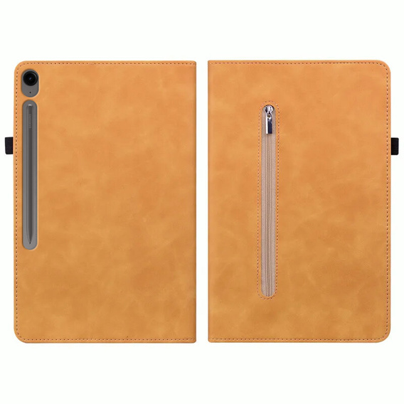 Etui do Samsung Galaxy Tab S10 Lite / S10 FE / S9 FE, Wallet Pen Slot, żółty